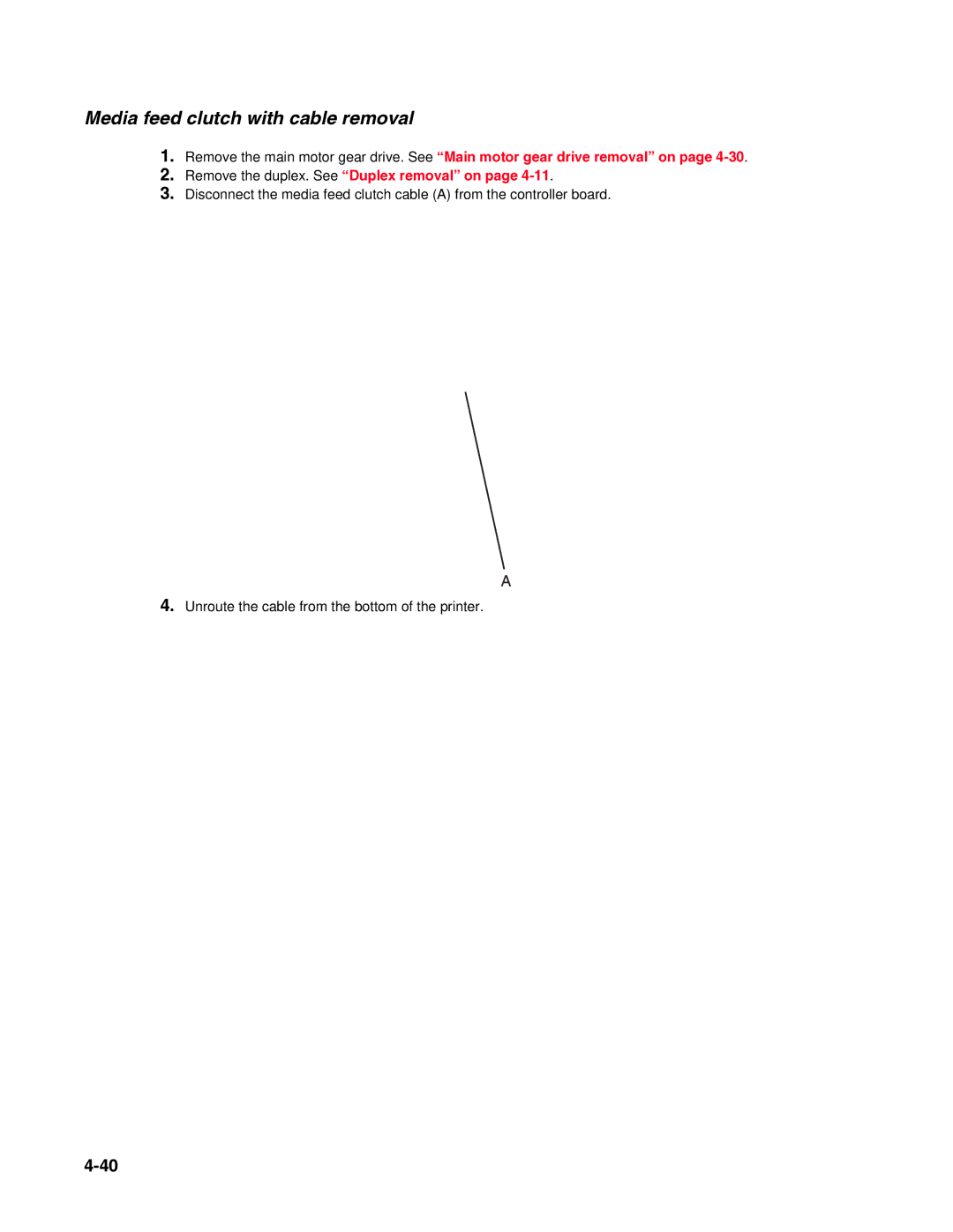 Dell 2330dn service manual Media feed clutch with cable removal 