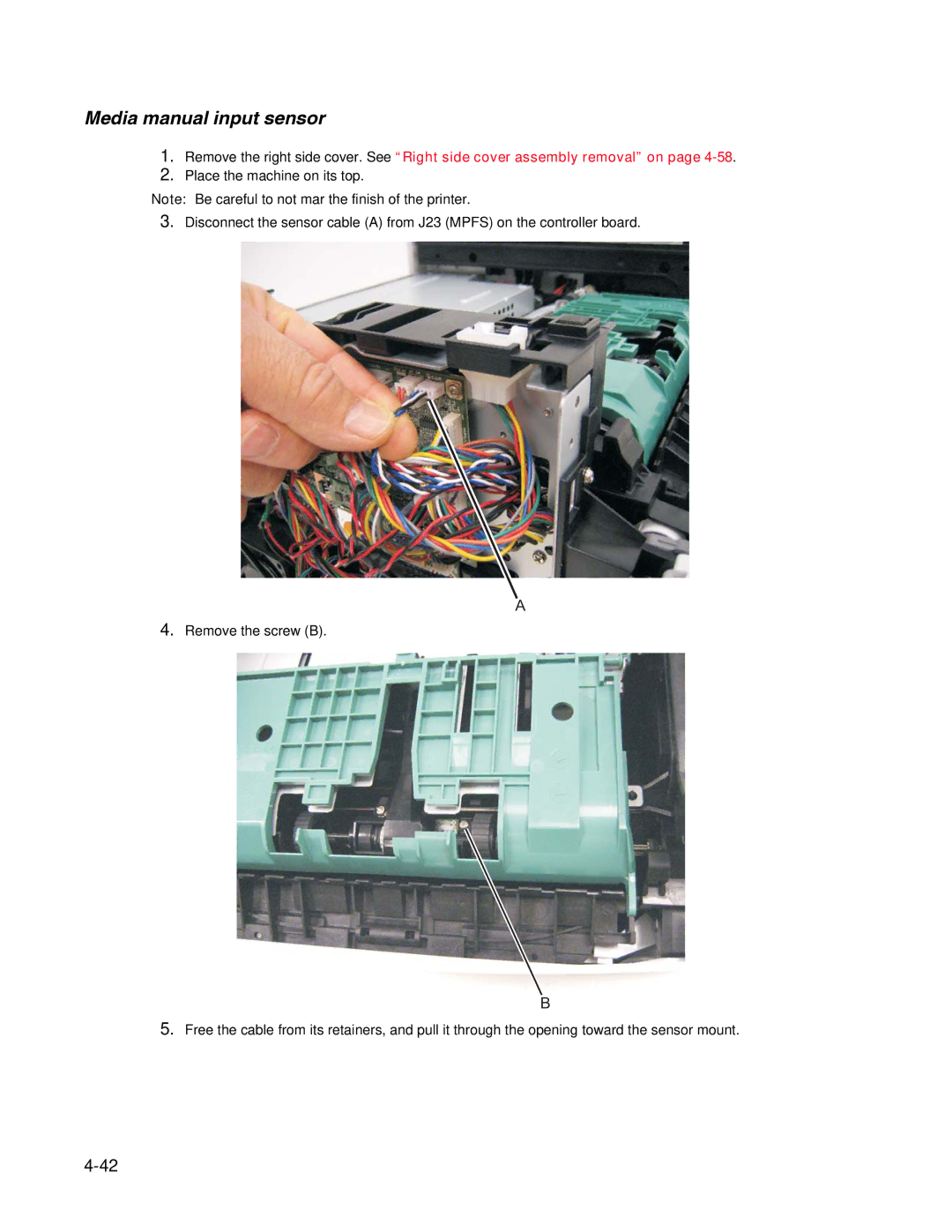 Dell 2330dn service manual Media manual input sensor 