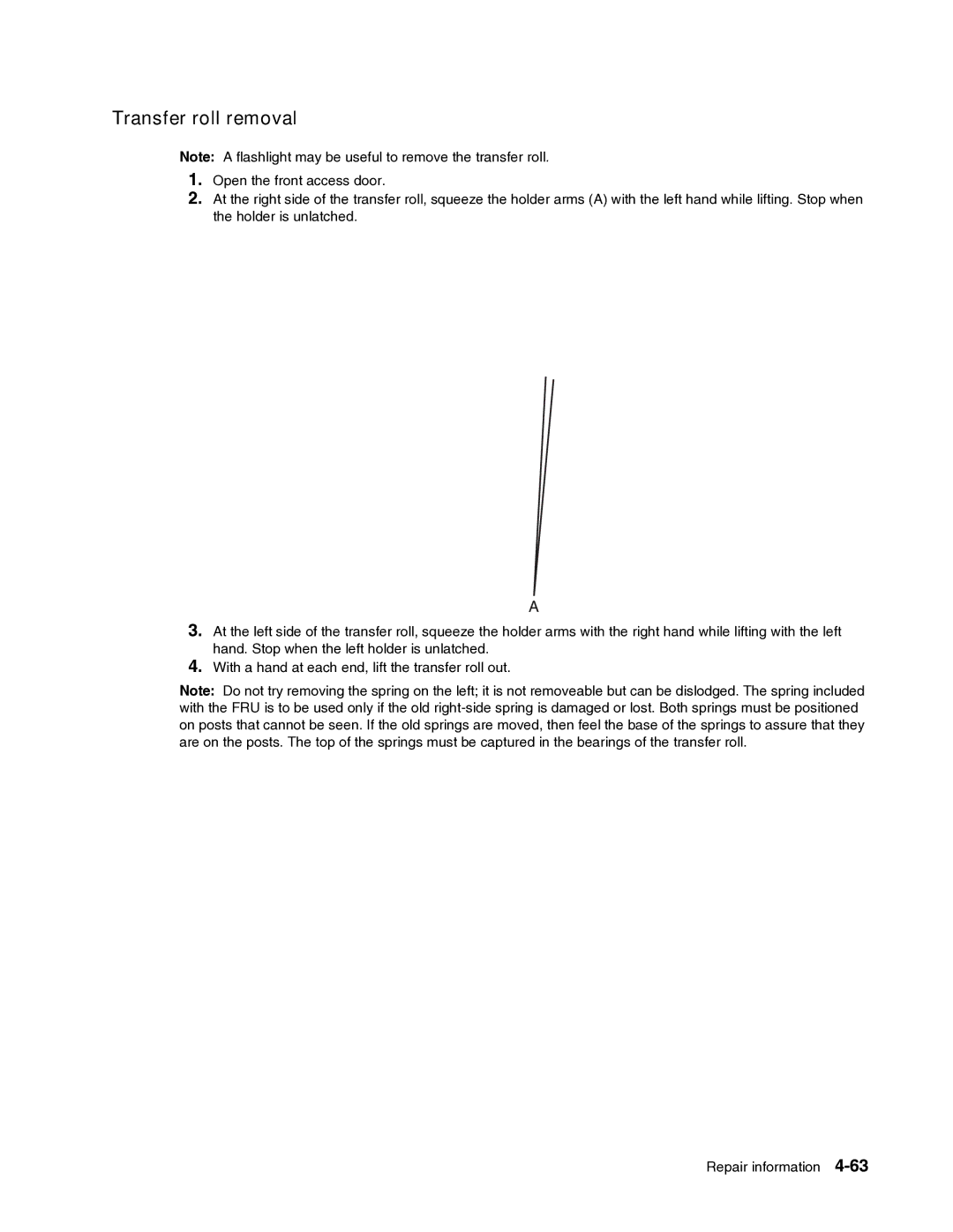 Dell 2330dn service manual Transfer roll removal 