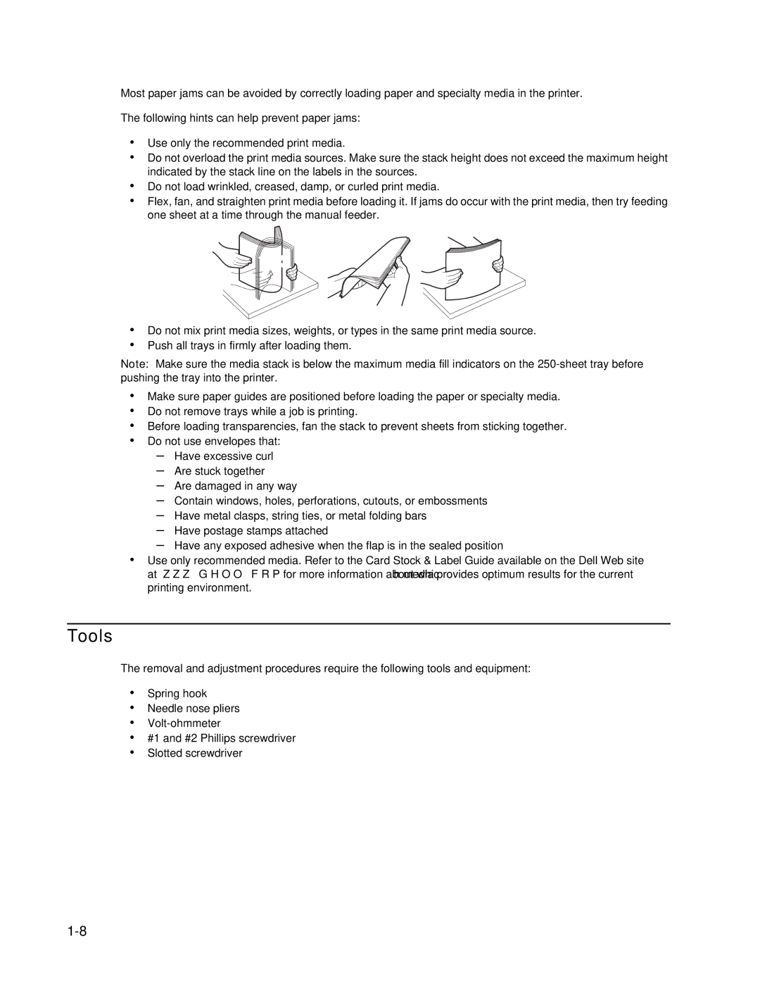 Dell 2330dn service manual Tools 