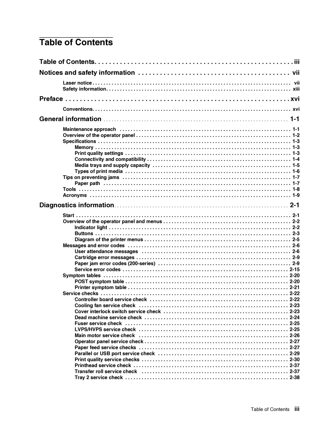 Dell 2330dn service manual Table of Contents 