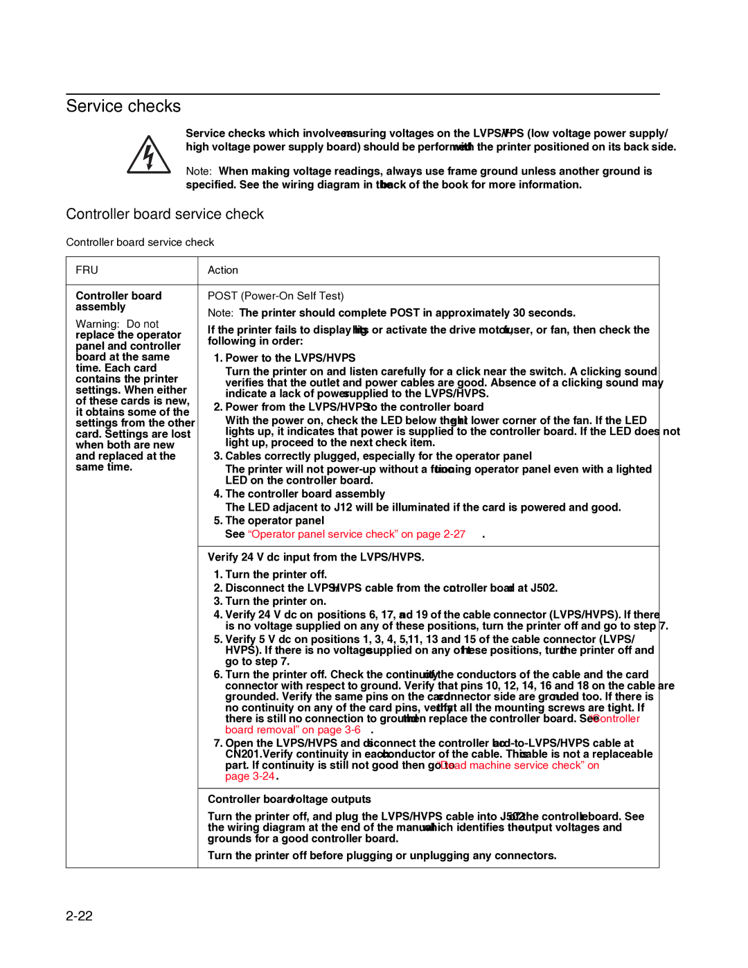 Dell 2330dn service manual Service checks, Controller board service check, Post Power-On Self Test 