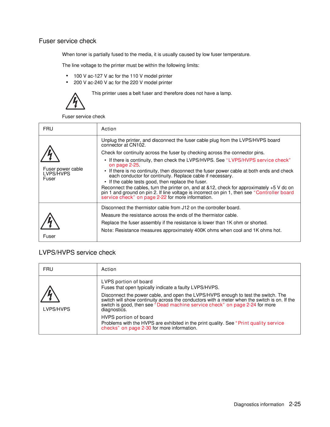 Dell 2330dn service manual Fuser service check, LVPS/HVPS service check, Lvps portion of board 