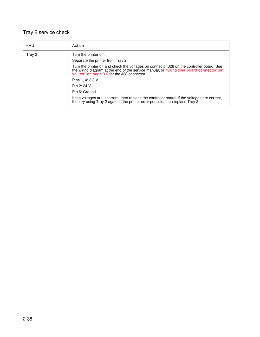 Dell 2330dn service manual Tray 2 service check 