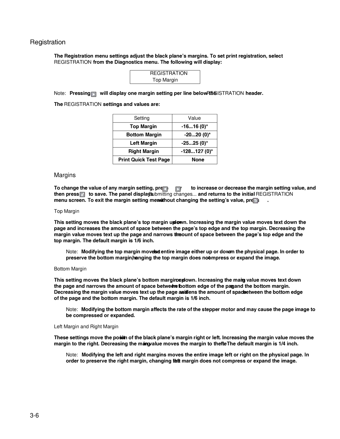 Dell 2330dn service manual Registration, Margins 