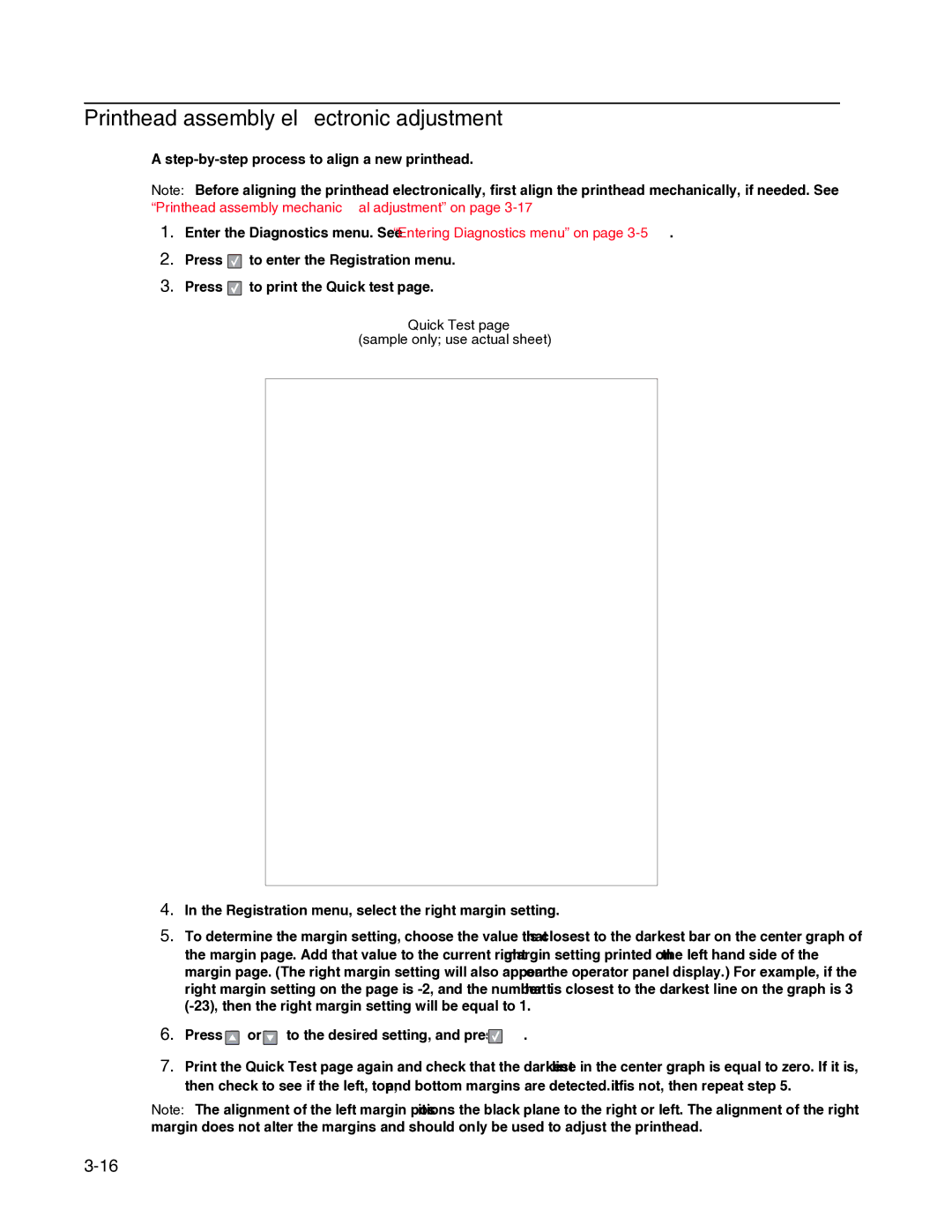 Dell 2330dn service manual Printhead assembly electronic adjustment, Quick Test Sample only use actual sheet 