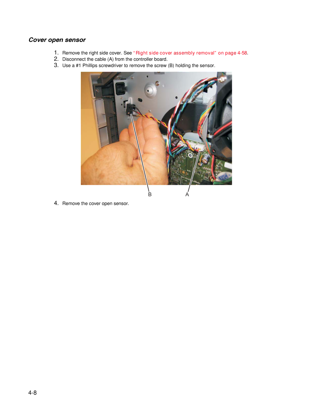 Dell 2330dn service manual Cover open sensor 