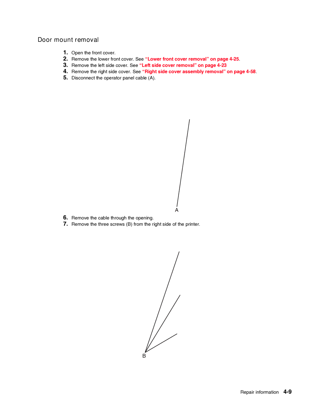 Dell 2330dn service manual Door mount removal 