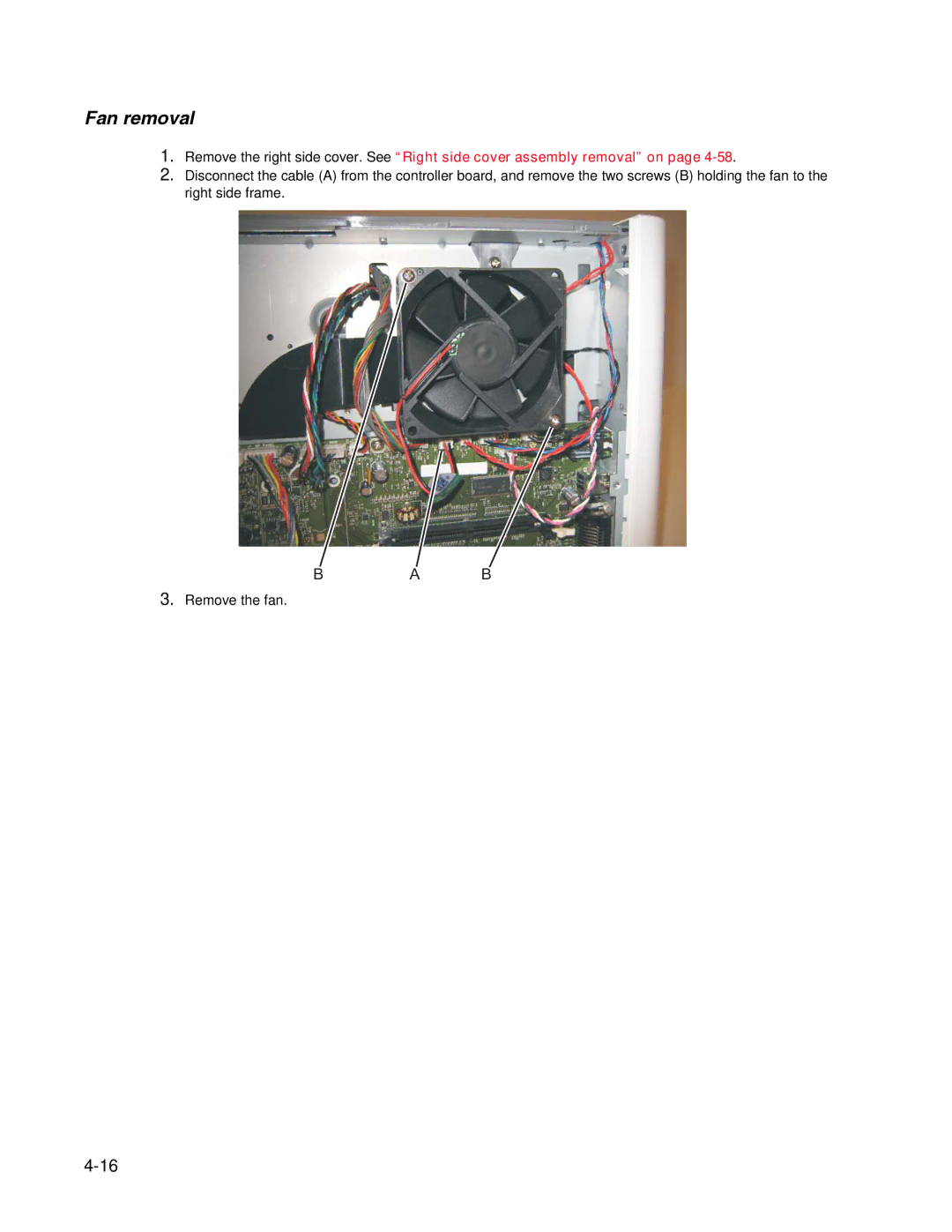 Dell 2330dn service manual Fan removal 