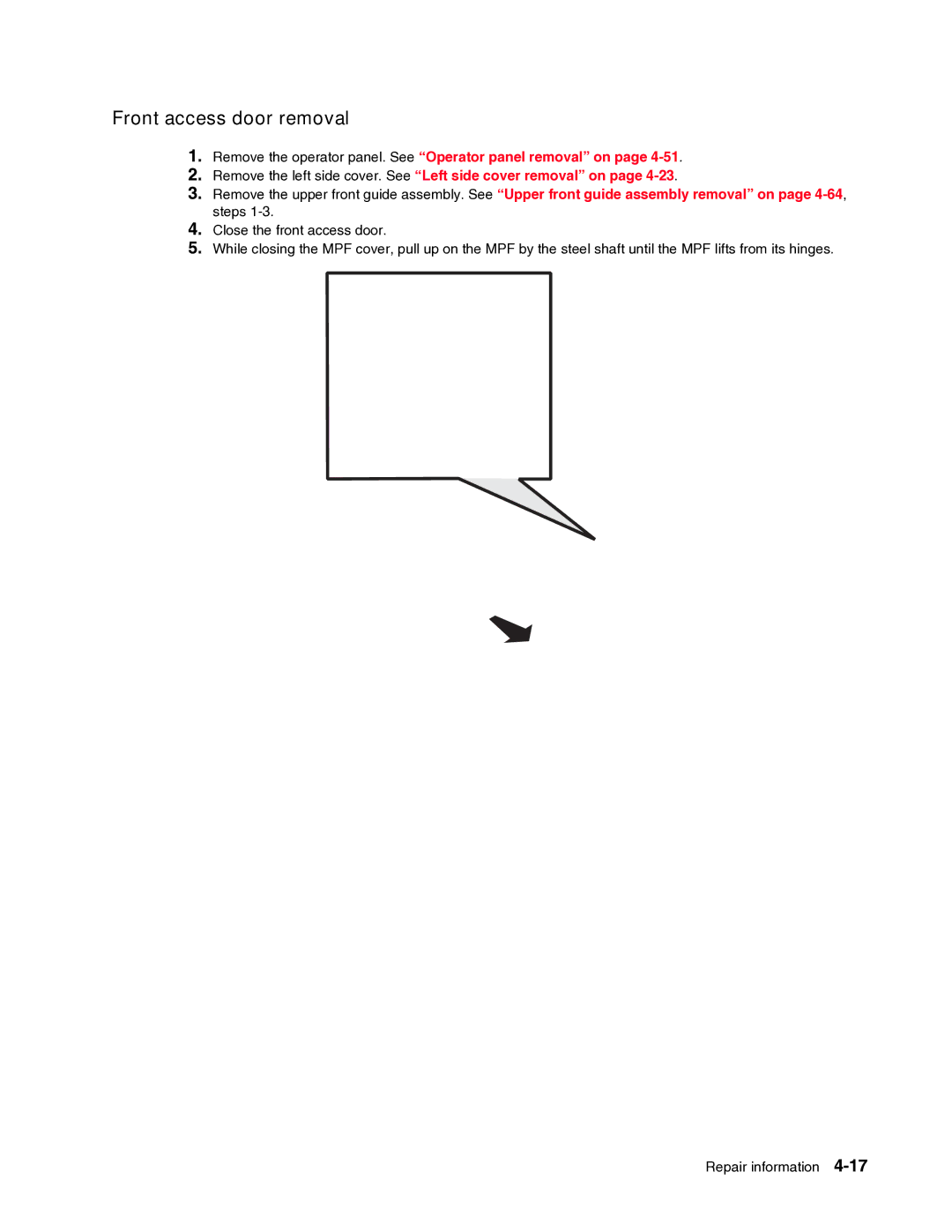 Dell 2330dn service manual Front access door removal 