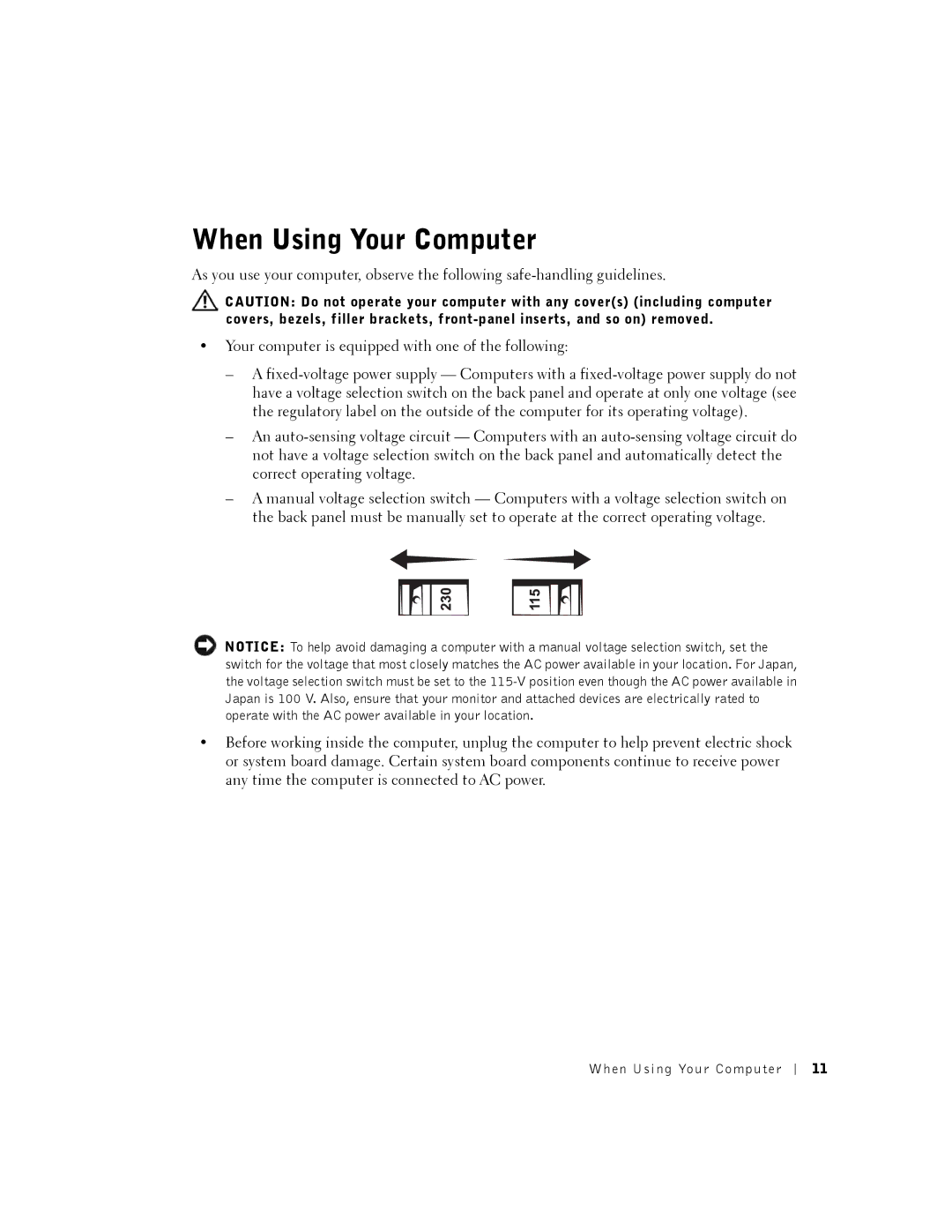 Dell 2350 manual When Using Your Computer 