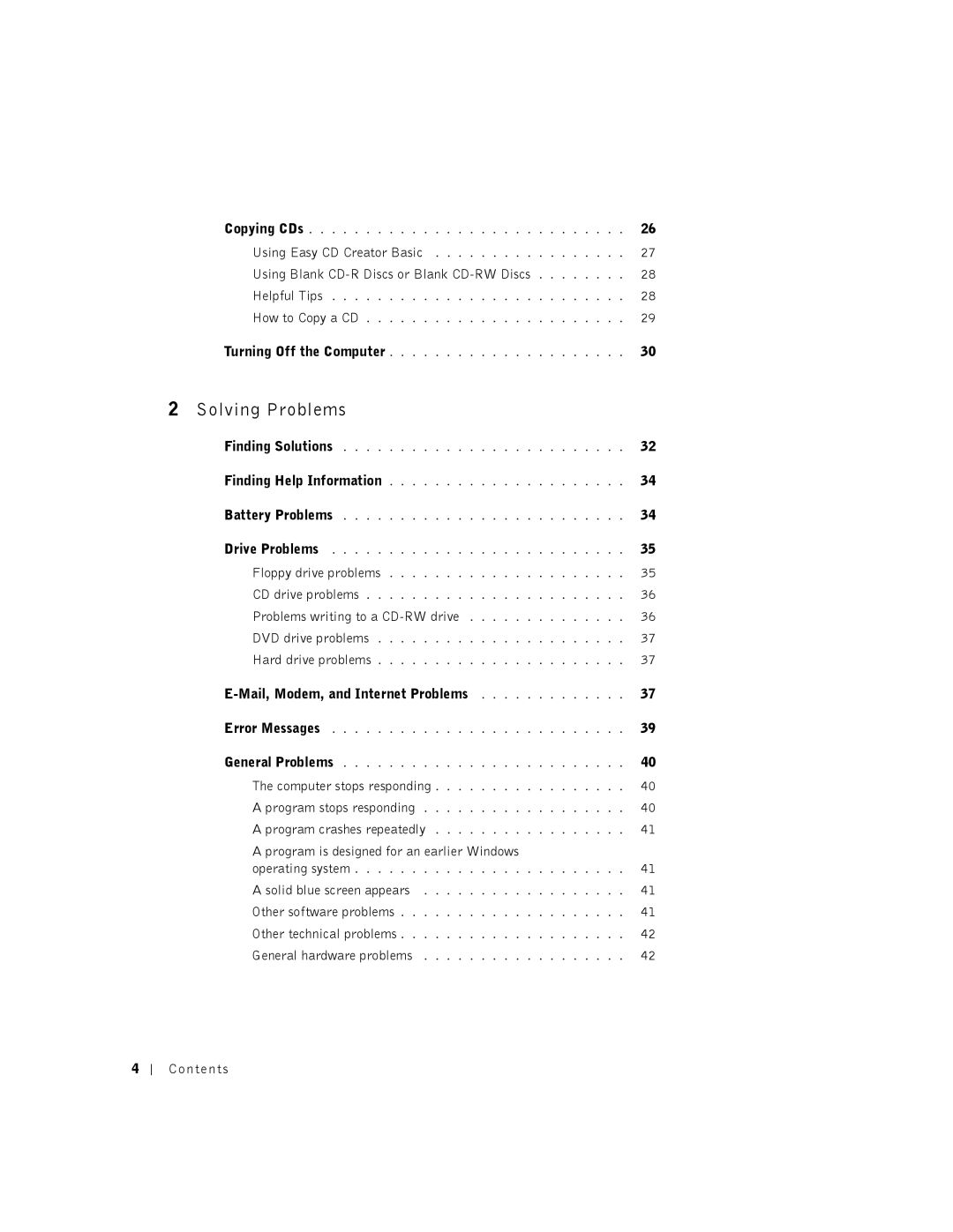 Dell 2350 manual Solving Problems, Mail, Modem, and Internet Problems 