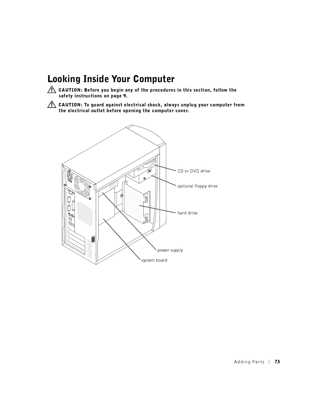 Dell 2350 manual Looking Inside Your Computer 