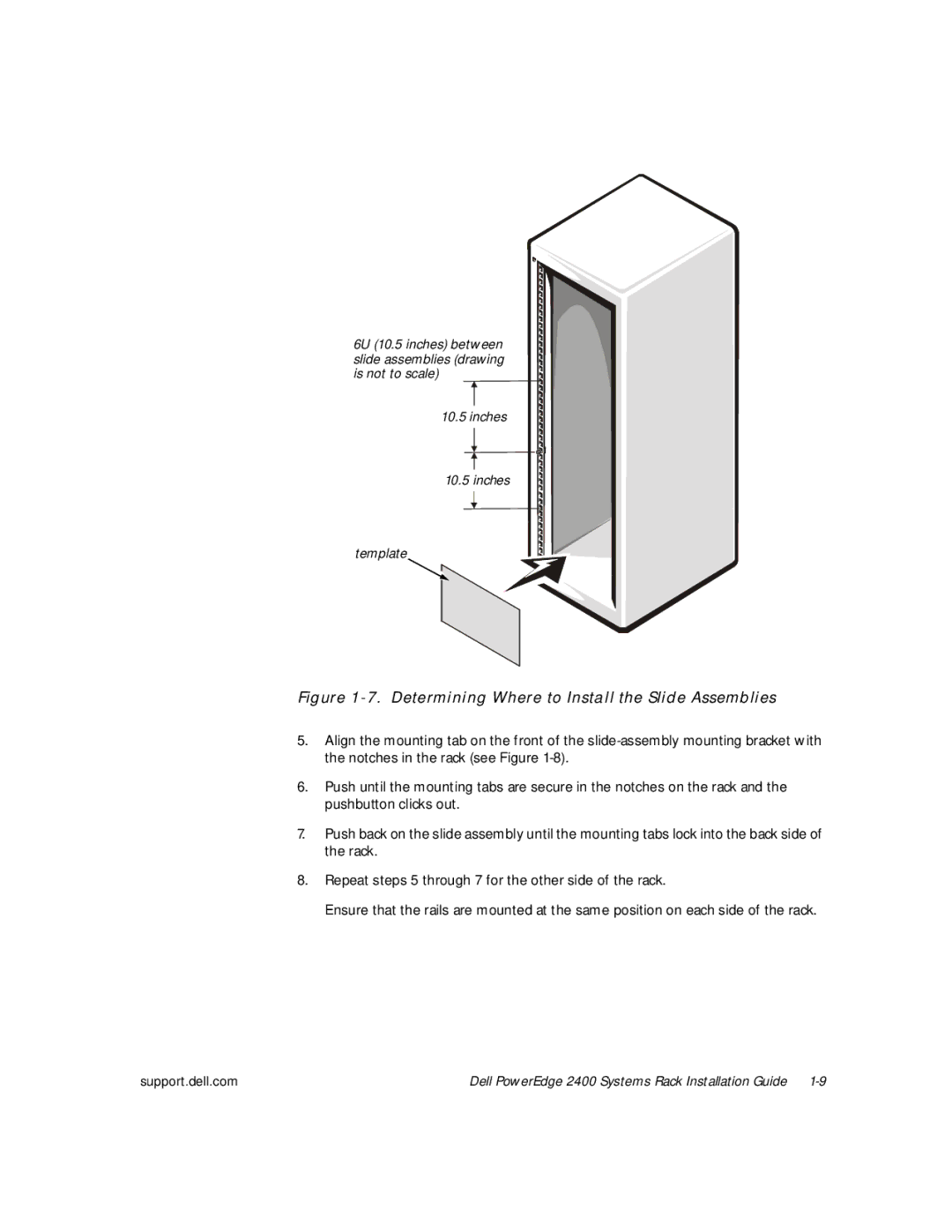 Dell 2400 manual Determining Where to Install the Slide Assemblies 