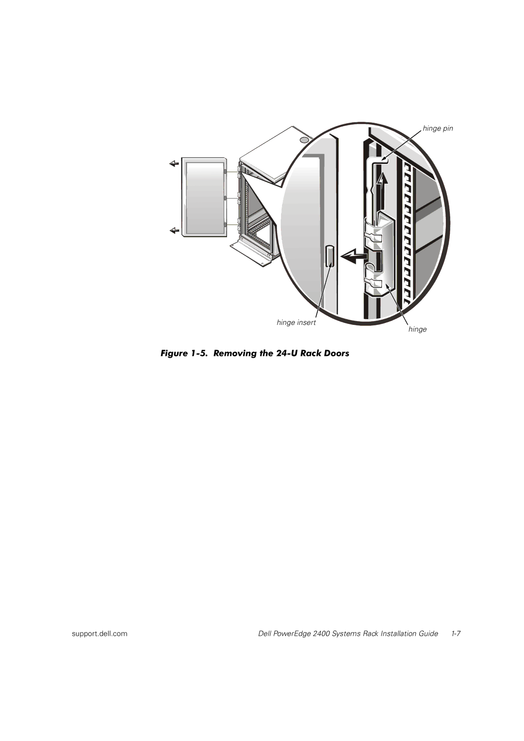 Dell 2400 manual Removing the 24-U Rack Doors 