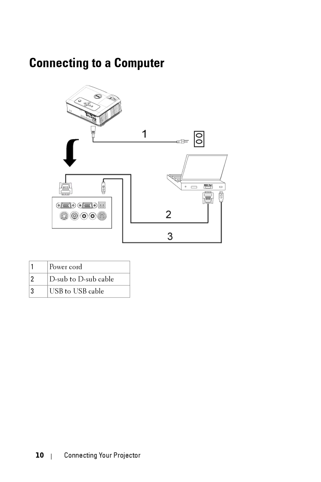 Dell 2400MP owner manual Connecting to a Computer 