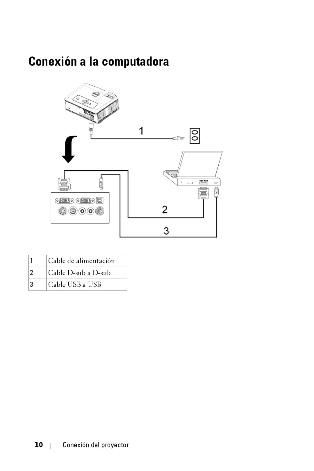 Dell 2400MP owner manual Conexión a la computadora 