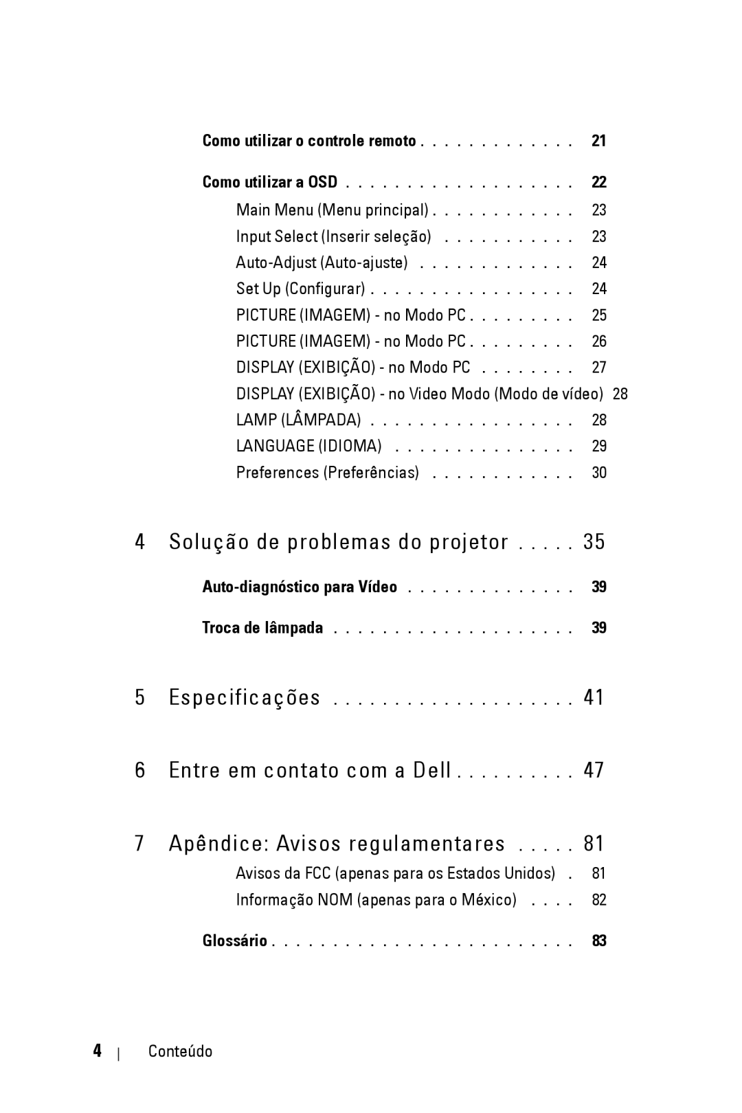 Dell 2400MP owner manual Solução de problemas do projetor 