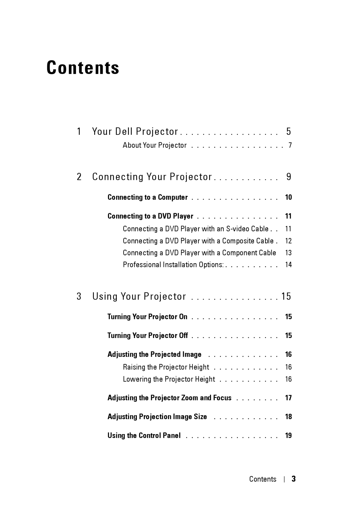 Dell 2400MP owner manual Contents 