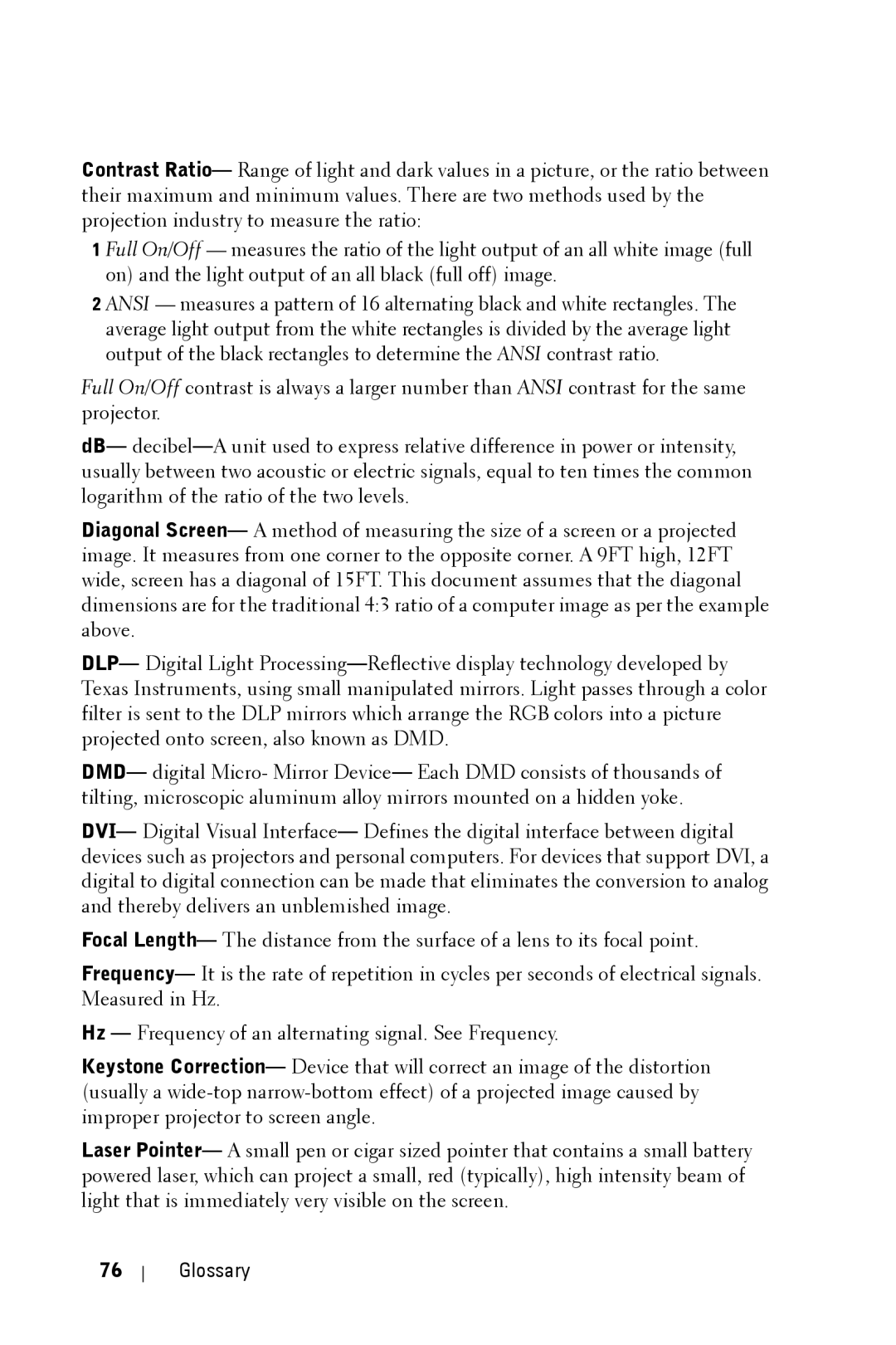 Dell 2400MP owner manual Glossary 