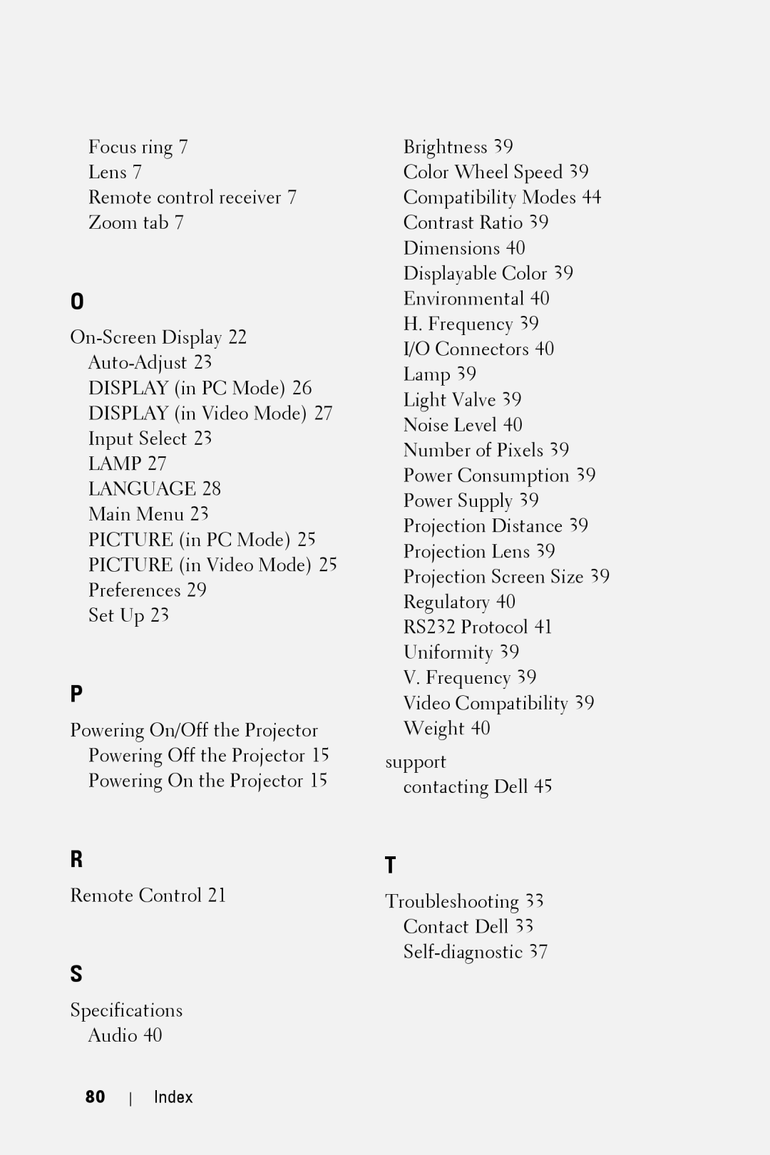 Dell 2400MP owner manual Lamp Language 