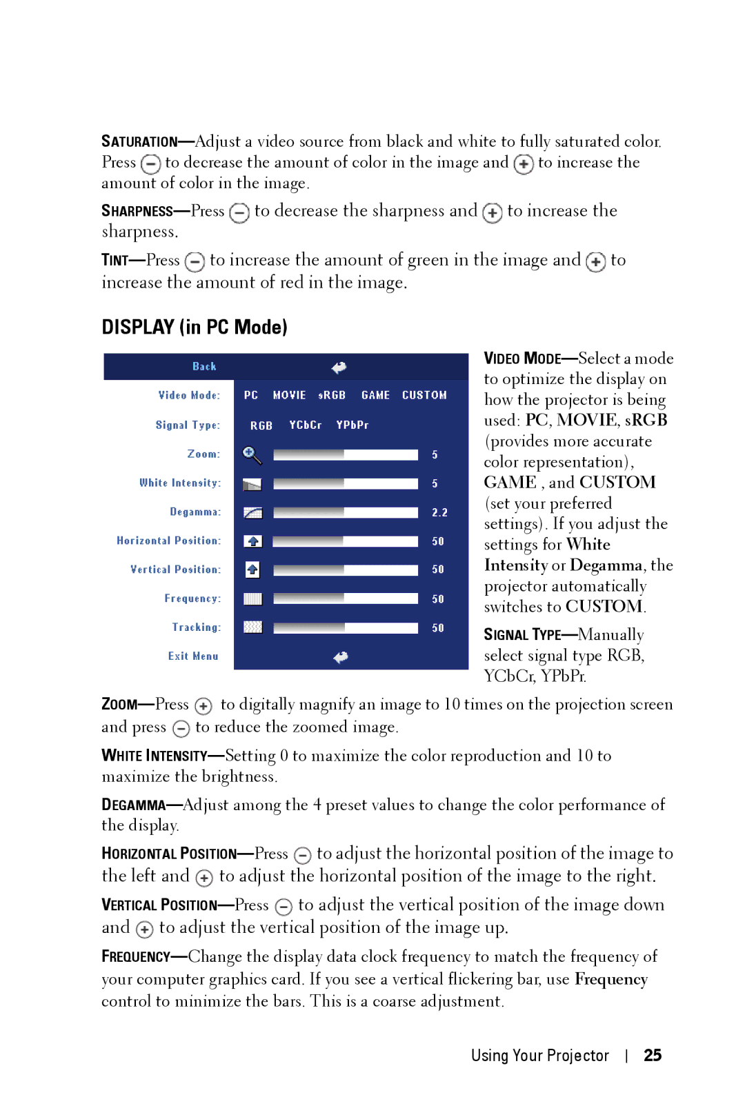 Dell 2400MP manual To decrease the sharpness and to increase 