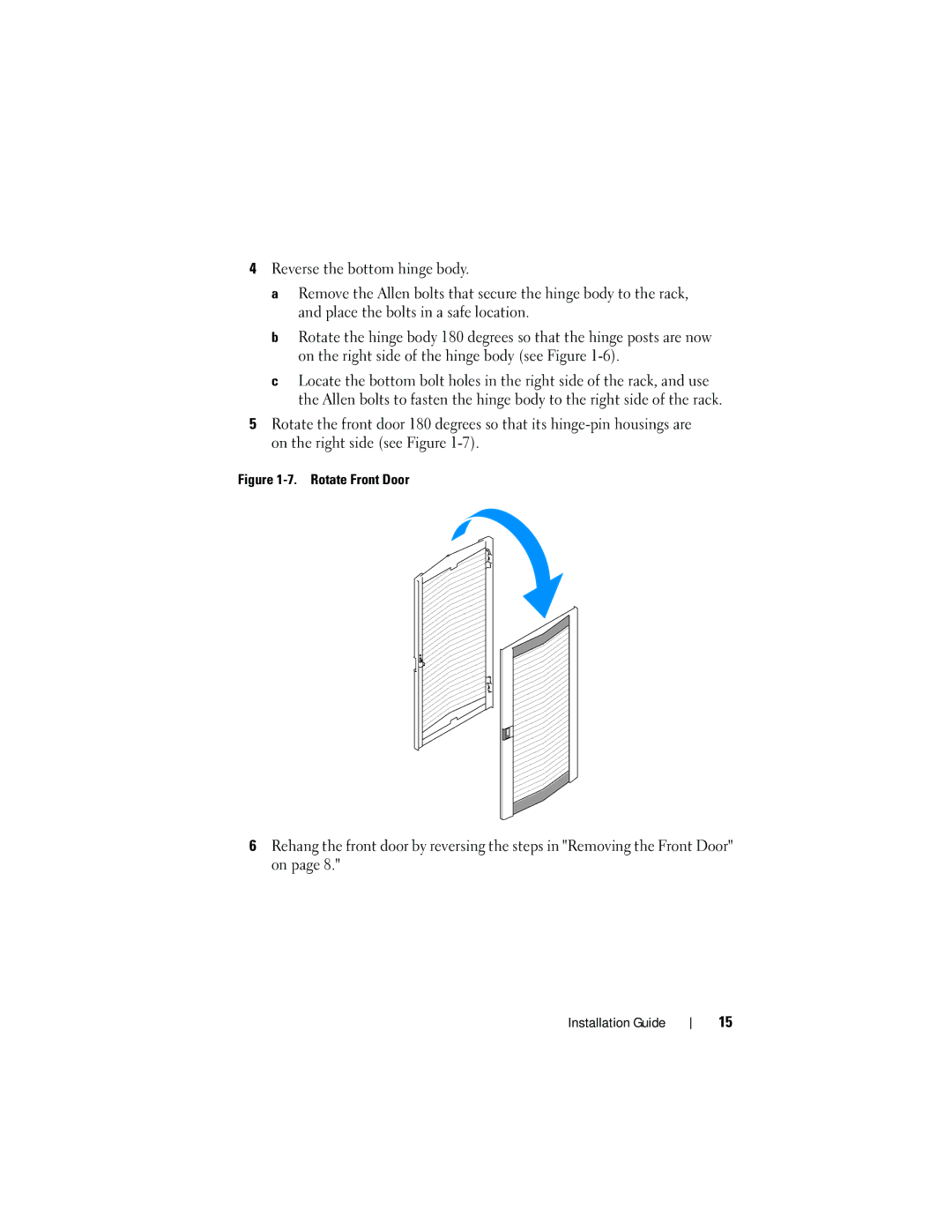 Dell 2420 manual Rotate Front Door 