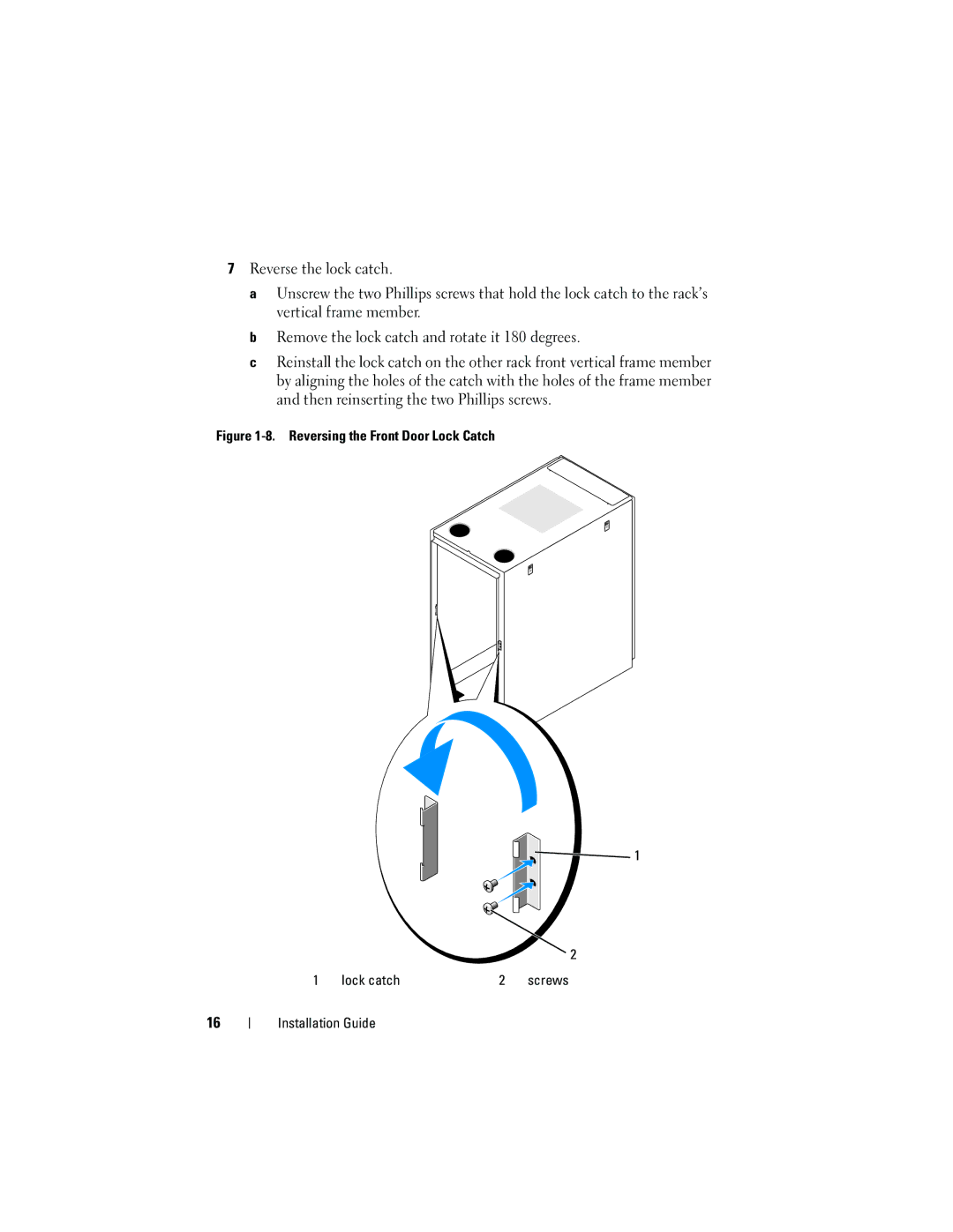 Dell 2420 manual Reversing the Front Door Lock Catch Lock catch 