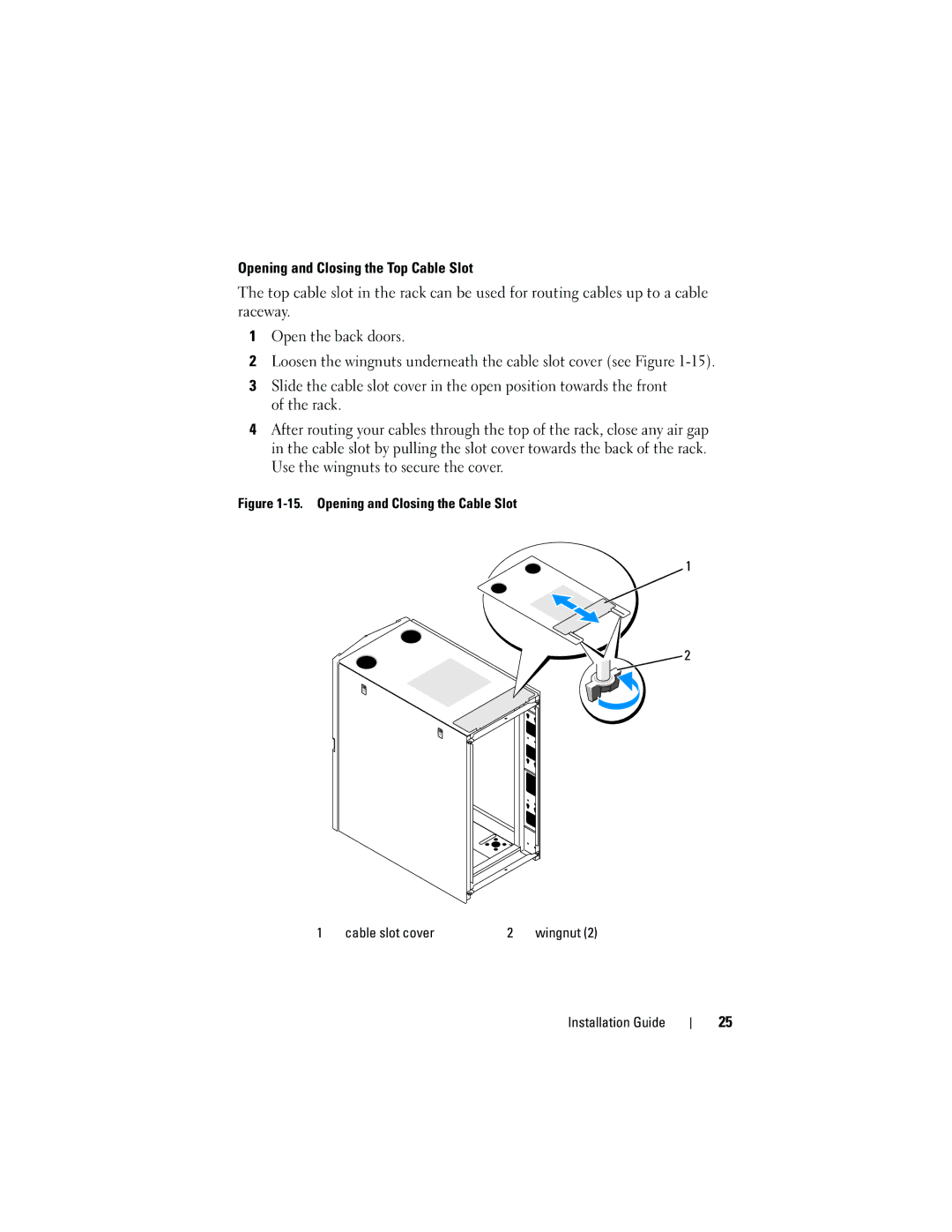 Dell 2420 manual Opening and Closing the Cable Slot Cable slot cover 