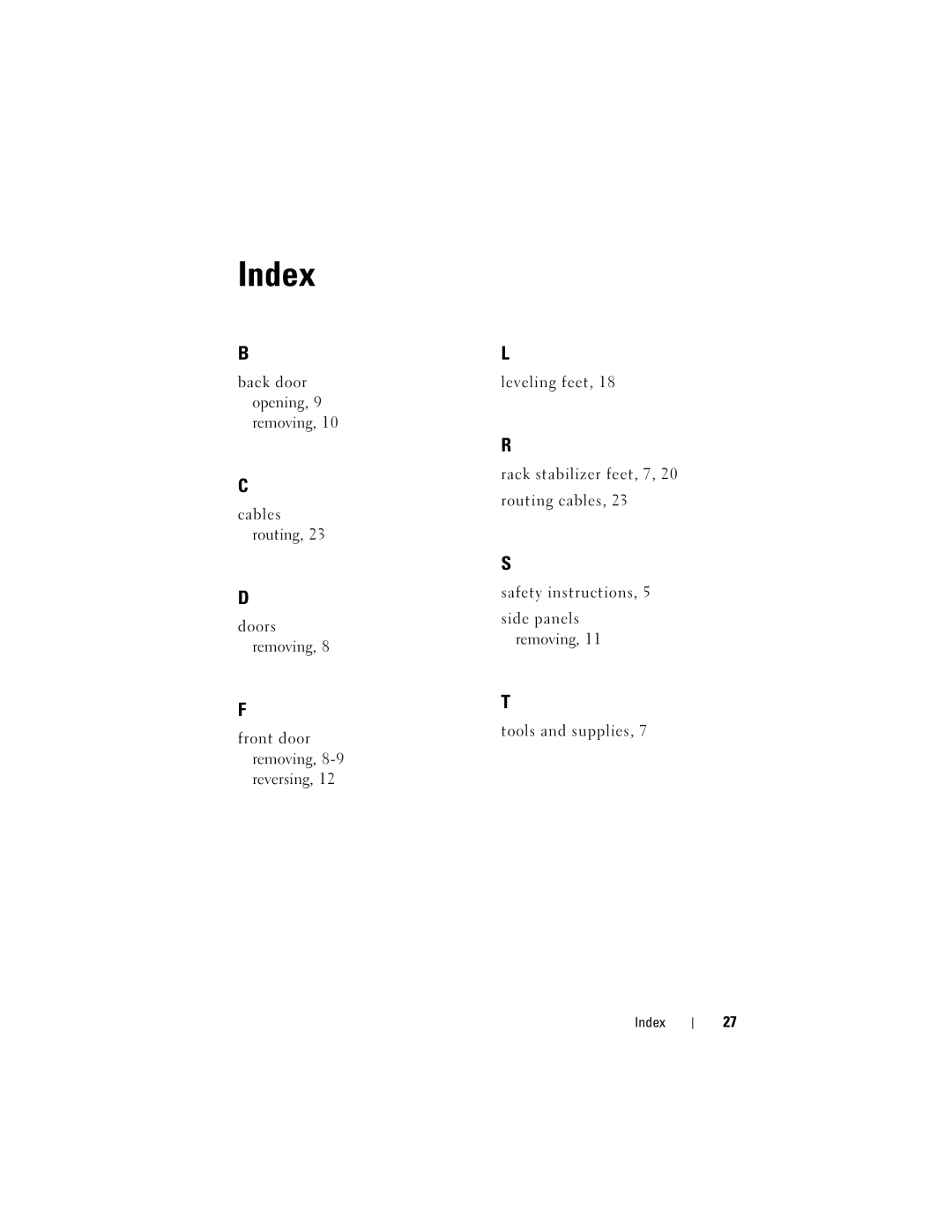 Dell 2420 manual Index 