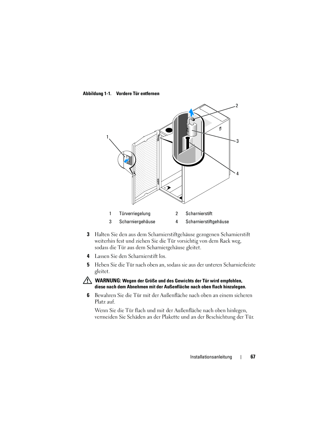 Dell 2420 manual Scharnierstiftgehäuse 