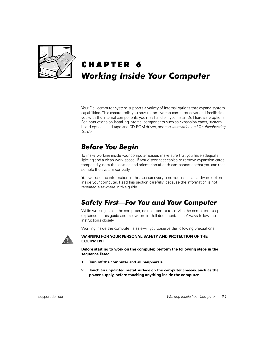 Dell 2450 manual Runlqj,Qvlghrxu&Rpsxwhu, Hiruhrx%Hjlq 