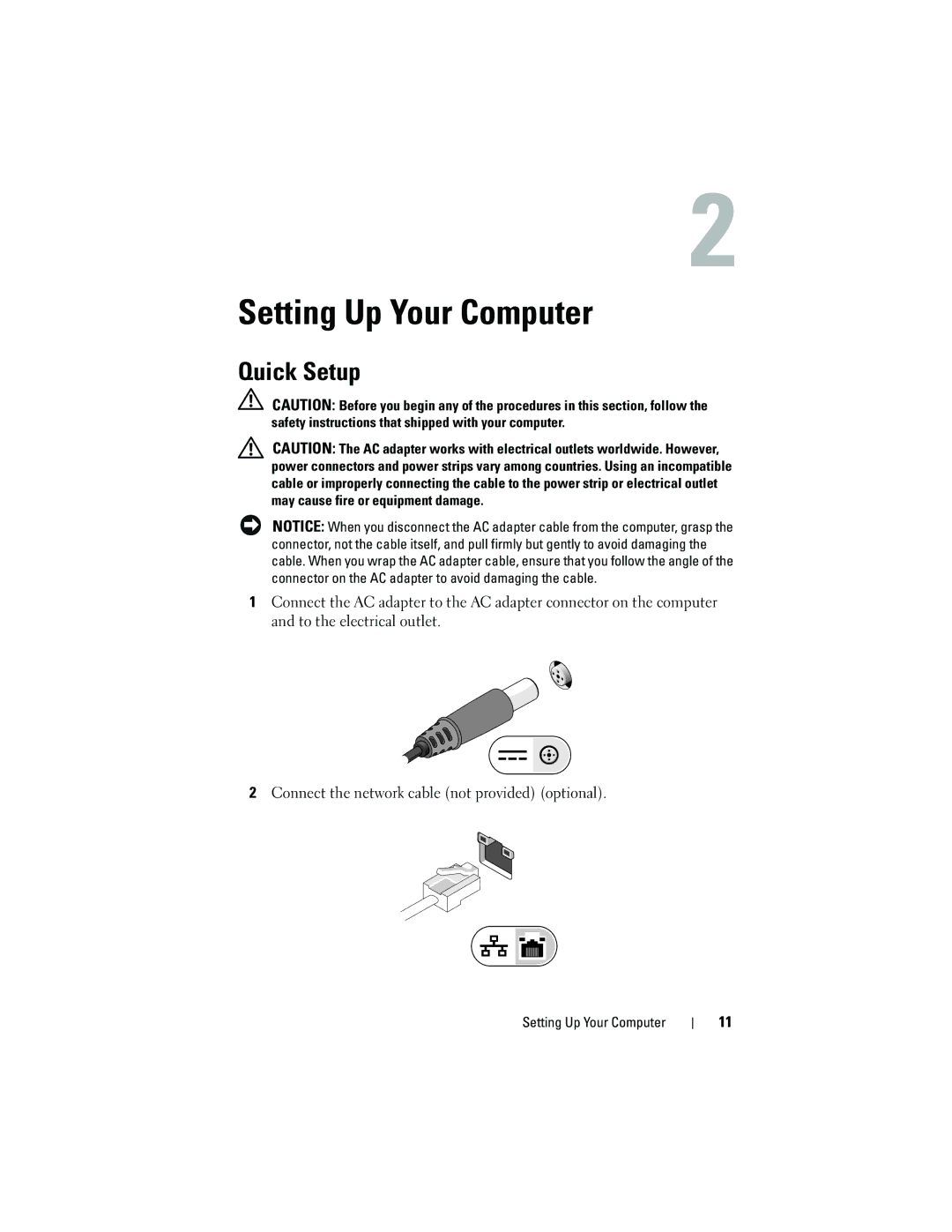 Dell 2510 specifications Setting Up Your Computer, Quick Setup 