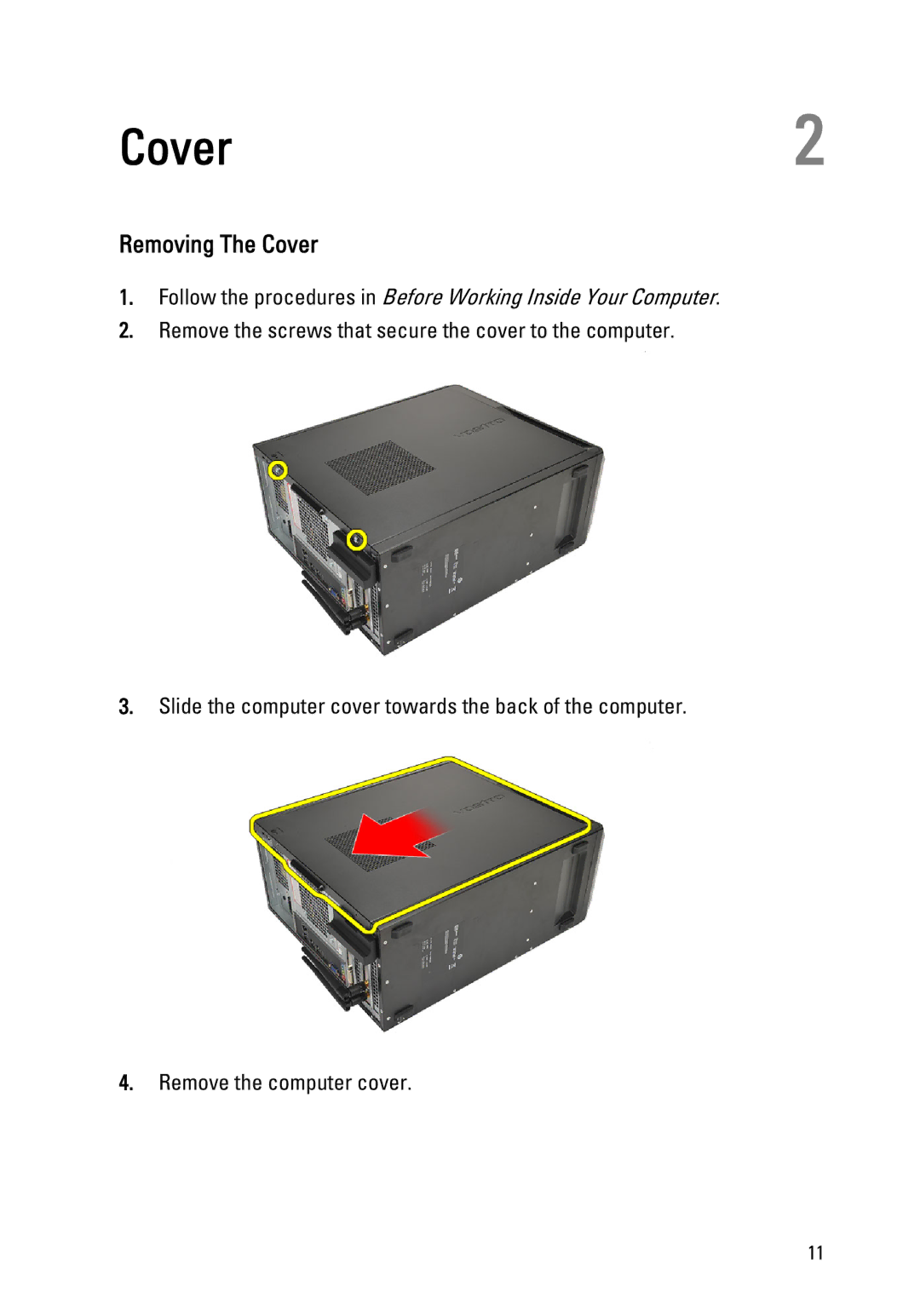 Dell 260S owner manual Removing The Cover 