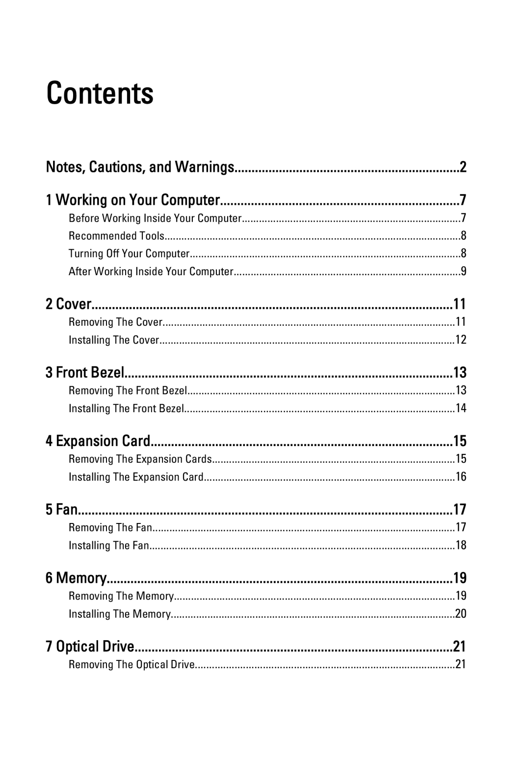 Dell 260S owner manual Contents 