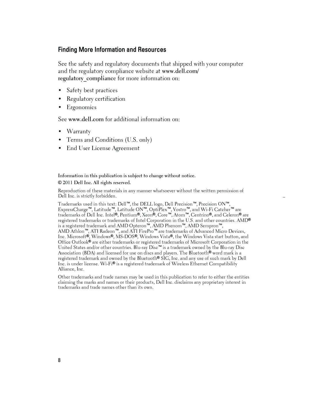 Dell 260S manual Finding More Information and Resources 