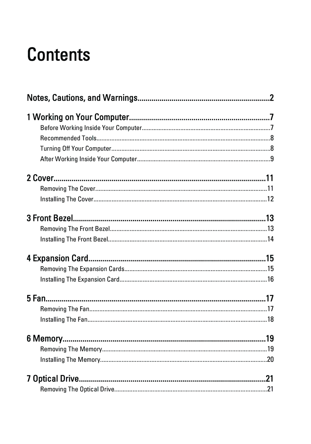 Dell 260S owner manual Contents 