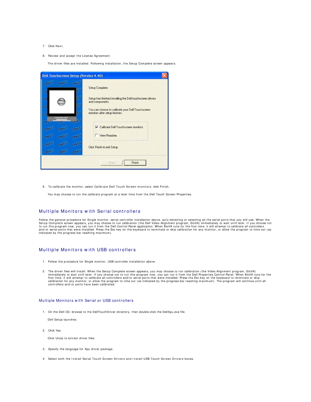 Dell 26007 appendix Multiple Monitors with Serial controllers, Multiple Monitors with USB controllers 