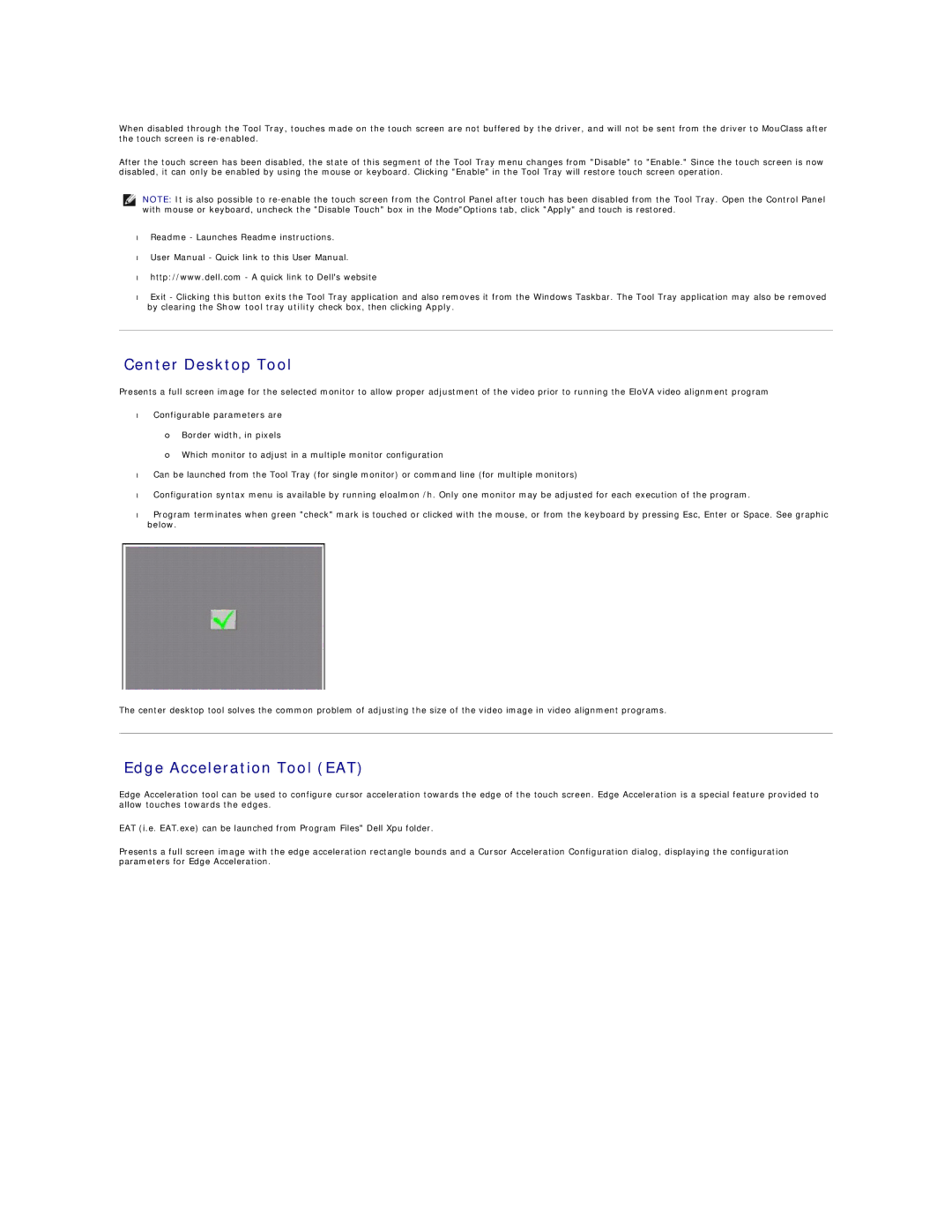 Dell 26007 appendix Center Desktop Tool, Edge Acceleration Tool EAT 