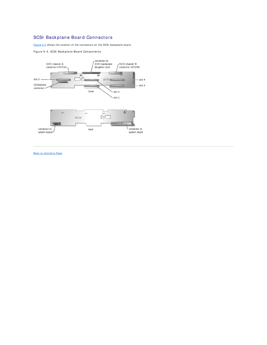 Dell 2650 manual Scsi Backplane Board Connectors, Scsi Backplane Board Components 