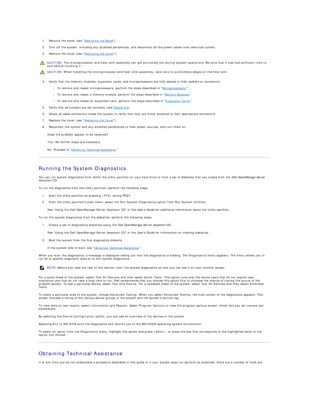 Dell 2650 manual Running the System Diagnostics, Obtaining Technical Assistance 