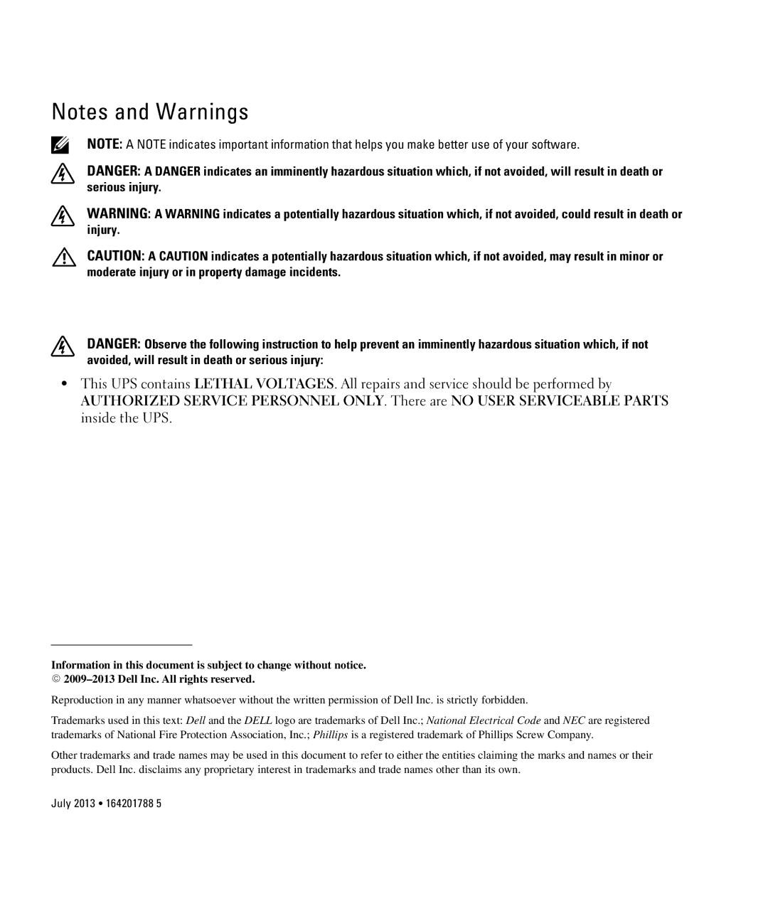 Dell 2700W manual July 2013 S 164201788 