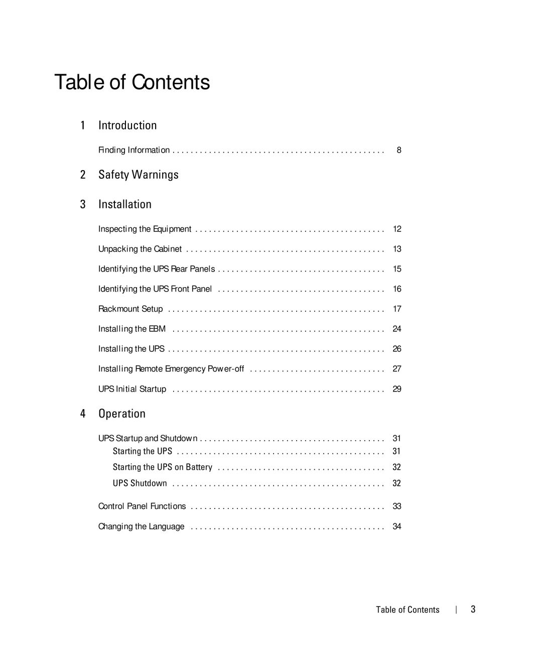 Dell 2700W manual Table of Contents 