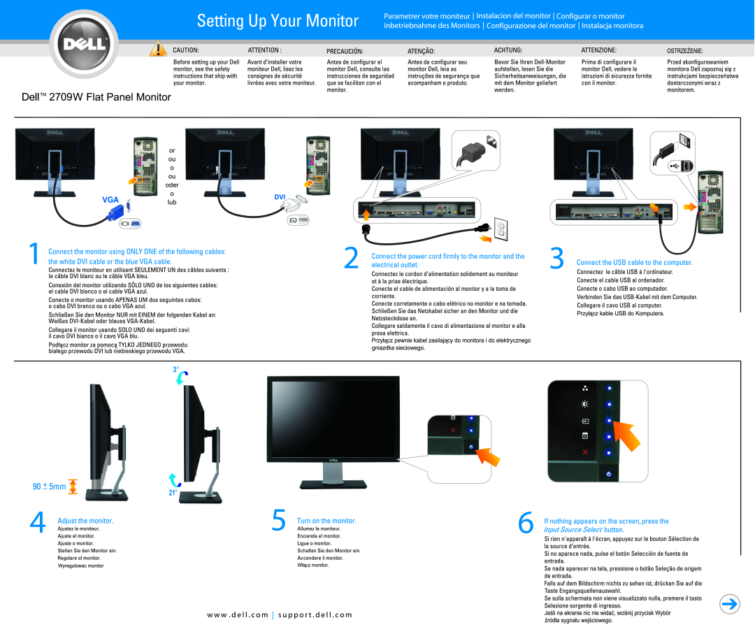 Dell appendix Dell 2709W Flat Panel Monitor Users Guide, About Your Monitor Solving Problems 