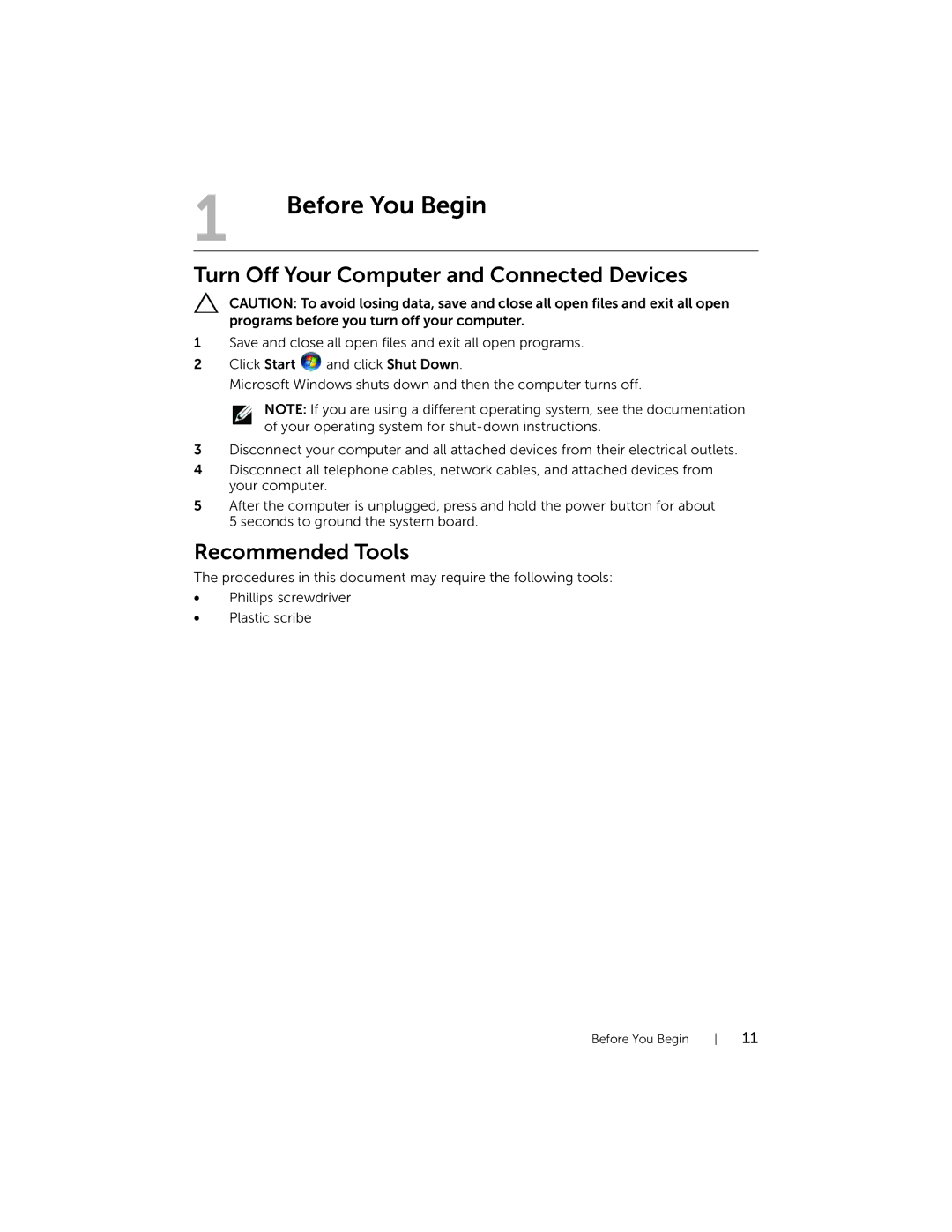 Dell 2710 owner manual Before You Begin, Turn Off Your Computer and Connected Devices 