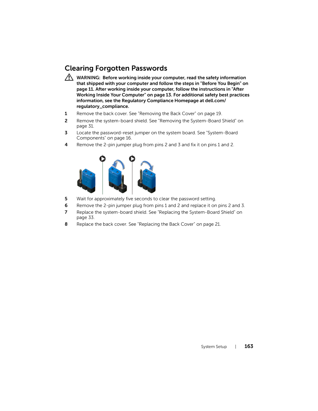 Dell 2710 owner manual Clearing Forgotten Passwords 