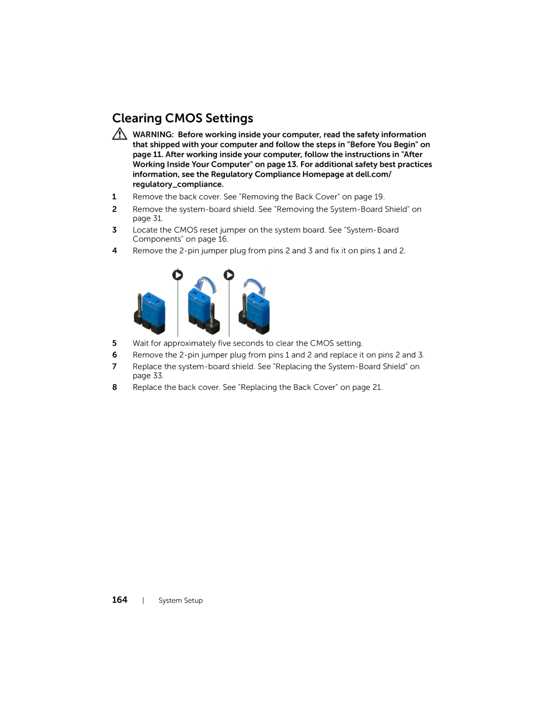 Dell 2710 owner manual Clearing Cmos Settings 