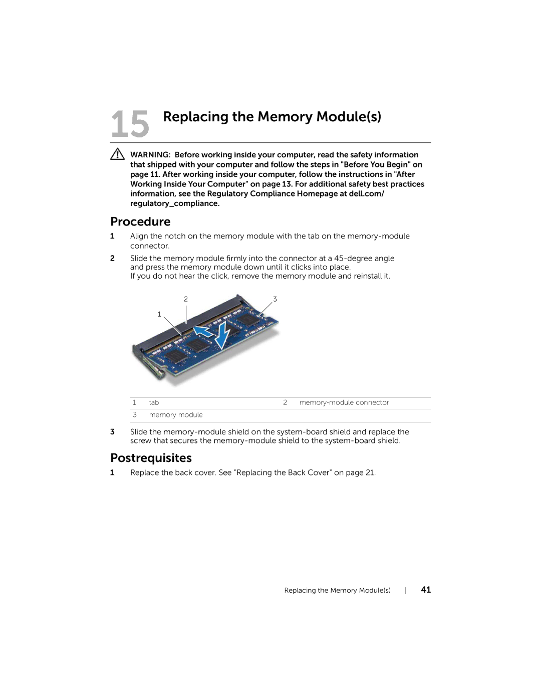 Dell 2710 owner manual Replacing the Memory Modules 