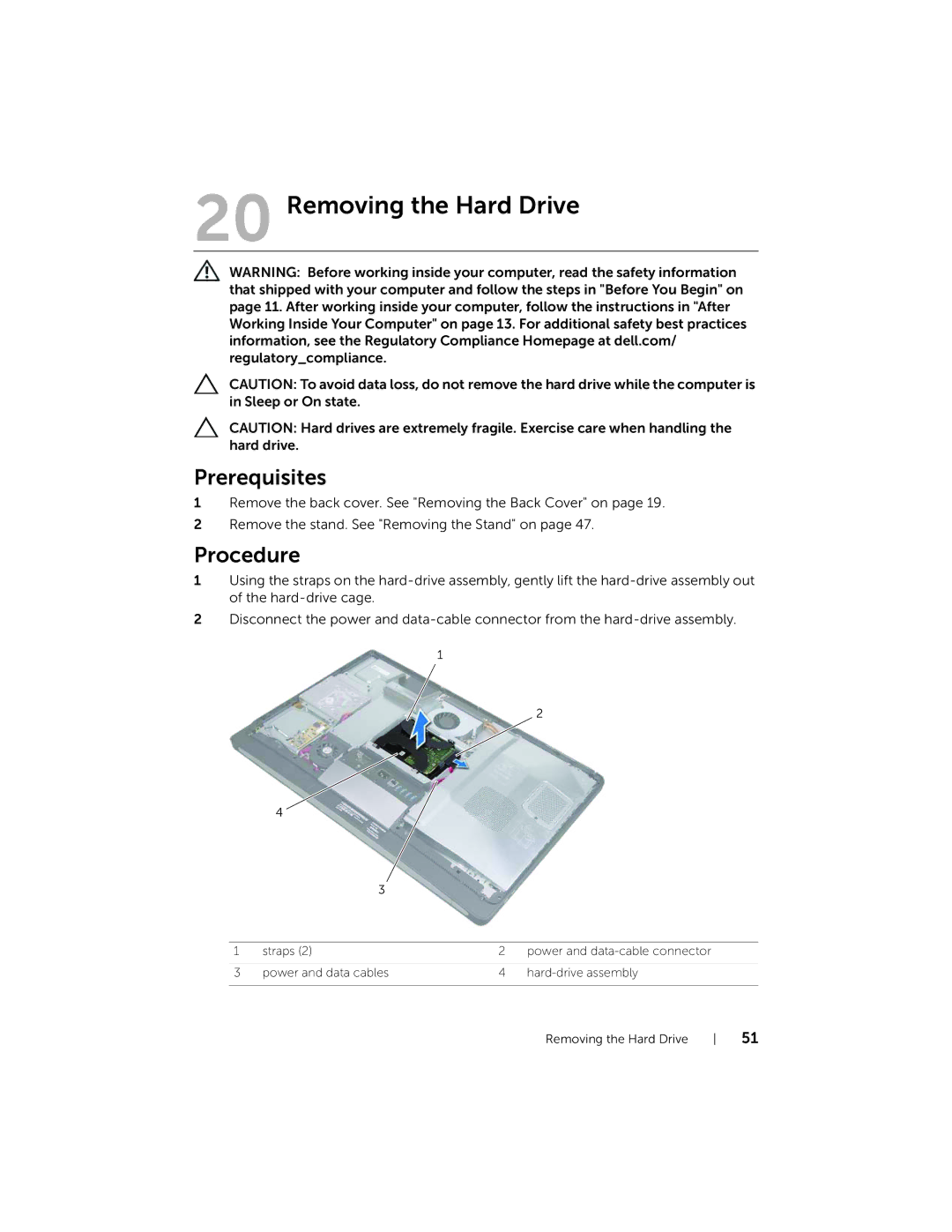 Dell 2710 owner manual Removing the Hard Drive 