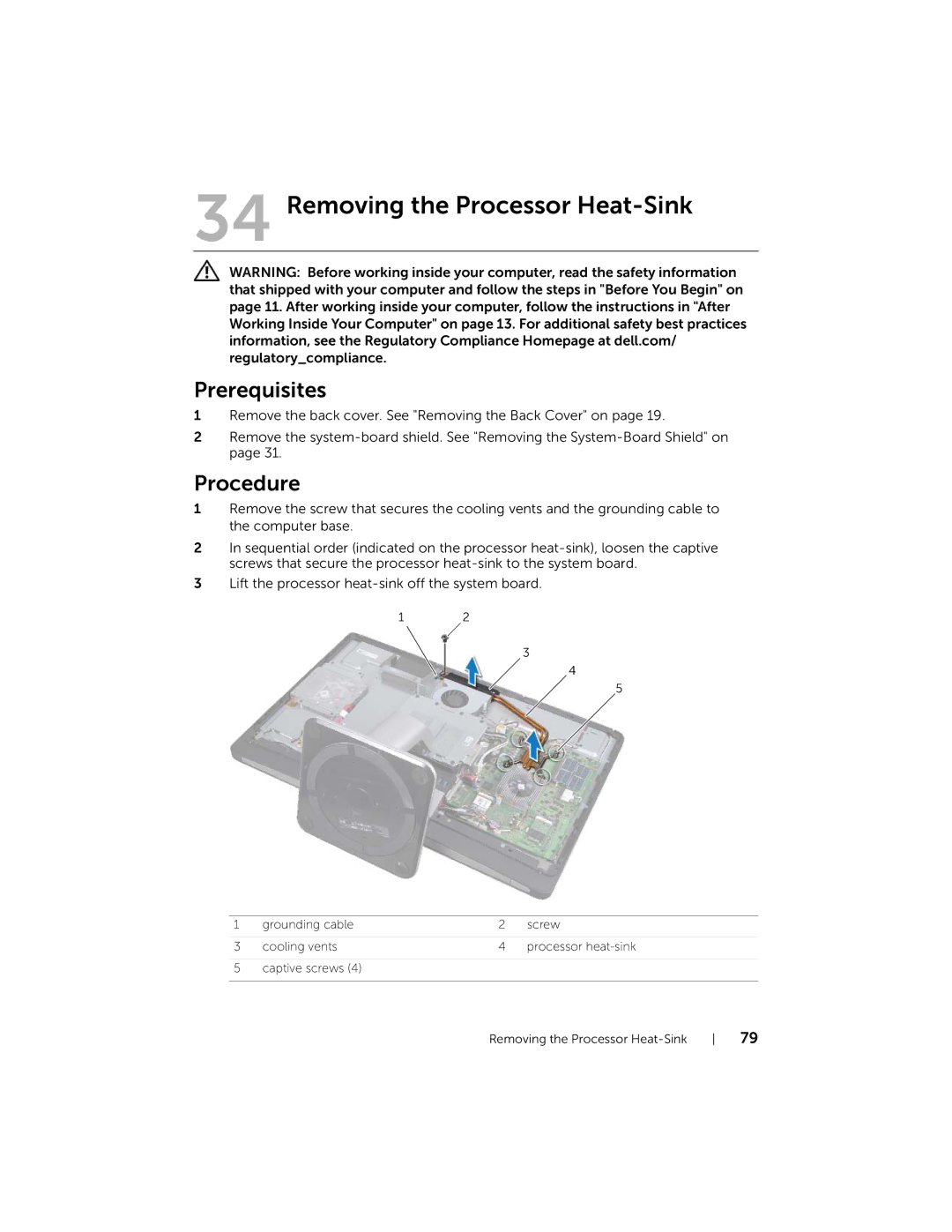 Dell 2710 owner manual Removing the Processor Heat-Sink 